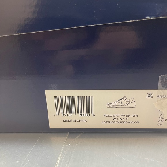 BNWT Polo Ralph Lauren Polo Court Low-Top Sneaker Blue/Pink size 10.5 - Picture 12 of 13